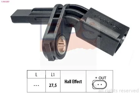 Датчик ABS перед лівим VW T-5 / Skoda Octavia EPS 1.960.007