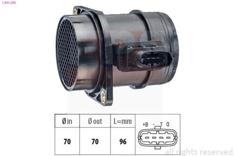 Расходомер воздуха Fiat 1.3-1.9JTD EPS 1.991.299
