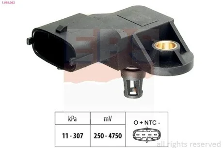 Датчик вакуума Fiat Doblo 1.9JTD 03- / Opel Vectra C 1.3 1.9 CDTi 04- EPS 1.993.082