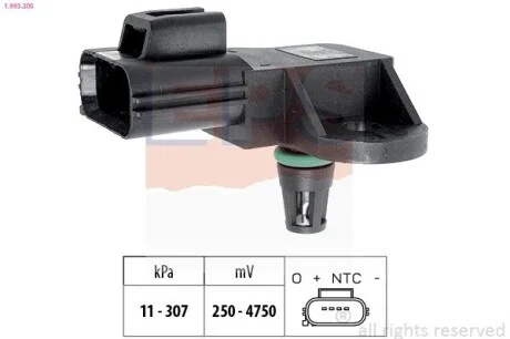 Датчик вакуума (давления) Fiat Ducato / Citroen Jumper 2,2 HDI 06- EPS 1.993.205