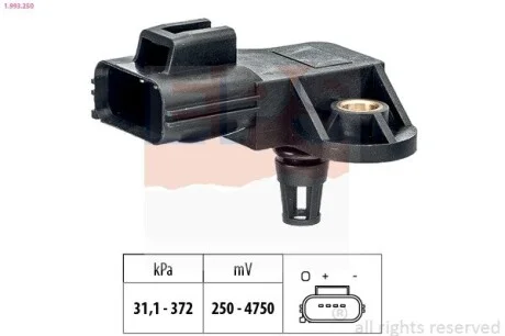 Датчик давления воздуха в впускном коллекторе Volvo S60 / S80 / V60 / XC60 / XC70 EPS 1.993.250