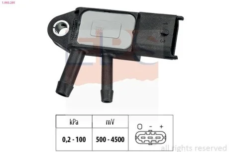 Датчик давления отходящих газов Nissan Qashqai / Renault Koleos 2.0 dCi 07- EPS 1.993.291