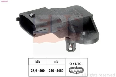 Датчик давления выпускных газов Volvo S60 / S80 / V40 / V60 2.0 13- EPS 1.993.357