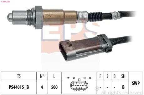 Лямбда-зонд Renault Clio / Megane / Scenic / Kangoo 1.4-2.0 98- EPS 1.998.280