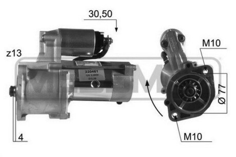 Стартер HYUNDAI,MITSUBISHI ERA 220461A