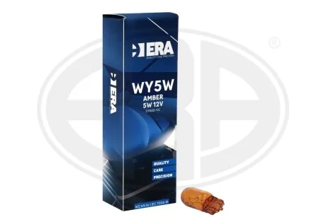 Автомобільна лампа WY5W 12V 5W W2.1X9.5d T10 - AMBER GLASS ERA E016SD-10C