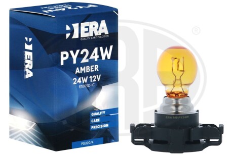 Автомобільна лампа PY24W 12V 24W PGU20-4 ERA E100SD-1C