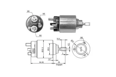 Реле стартера, що втягує. ERA ZM1371