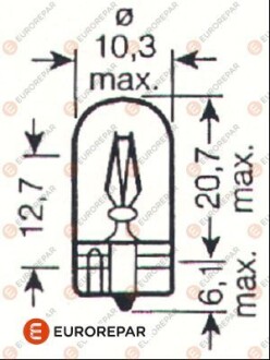 Лампа розжарювання W5W 12V 5W Eurorepar 1616431580