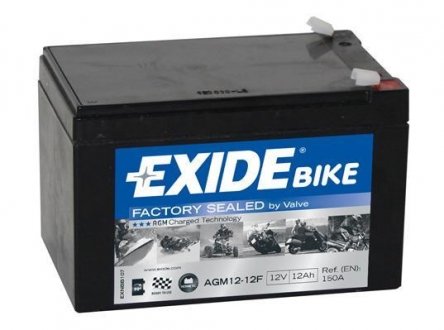Стартерна батарея (акумулятор) EXIDE AGM12-12F (фото 1)