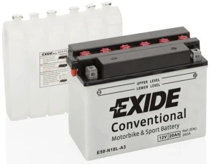 Акумулятор Стандарт [12B] 20 Ah| 205x90x162 (ДхШхВ) EXIDE E50-N18L-A3