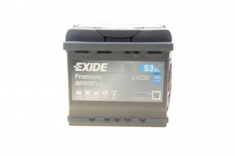 Аккумулятор 53Ah-12v PREMIUM(207х175х190),R,EN540 EXIDE EA530 (фото 1)