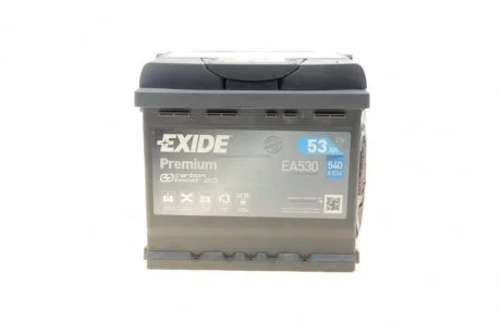 Акумулятор 53Ah-12v Exide PREMIUM (207х175х190),R,EN540 EXIDE EA530
