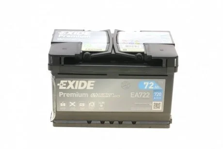 Акумулятор 72Ah-12v Exide PREMIUM (278х175х175),R,EN720 EXIDE EA722