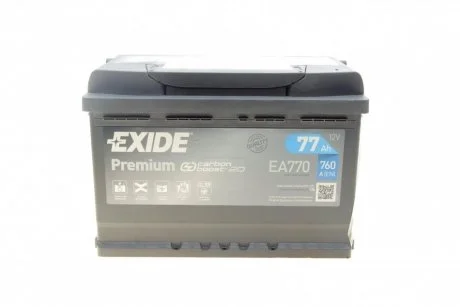 Аккумулятор 77Ah-12v Exide PREMIUM(278х175х190),R,EN760 EXIDE EA770