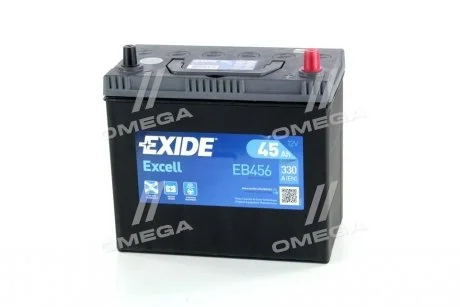 Акумулятор 45Ah-12v Exide EXCELL(234х127х220),R,EN300 Азія тонк.клеми EXIDE EB456