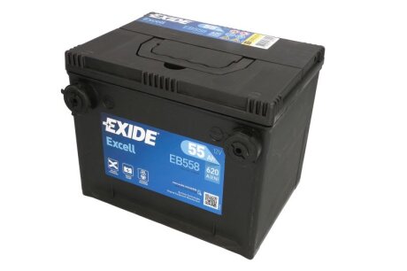 Акумулятор 12В 55Агод./620А EXCELL (L+) 230x180x186 (пусковий) EXIDE EB558