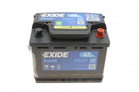 Акумулятор 62Ah-12v Exide EXCELL (242х175х190),R,EN540 EXIDE EB620