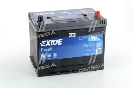 Аккумулятор 70Ah-12v EXCELL (266х172х223), R, EN540 EXIDE EB704 (фото 1)