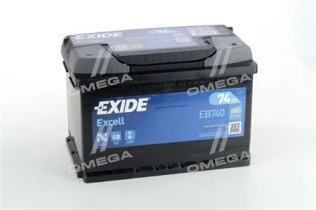 Аккумулятор 74Ah-12v Exide EXCELL(278х175х190),R,EN680 EXIDE EB740