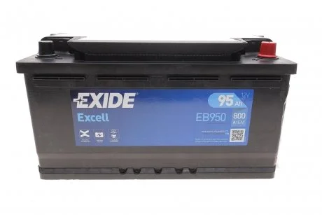 Акумулятор 95Ah-12v Exide EXCELL (353х175х190),R,EN800 EXIDE EB950
