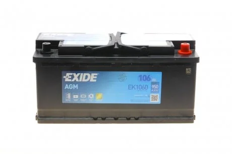 Акумулятор AGM 106 Ah Start-Stop EXIDE EK1060