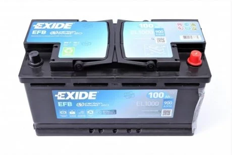 Акумулятор 100Ah-12v Exide EFB (353х175х190),R,EN900 EXIDE EL1000