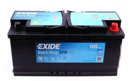 Акумулятор 105Ah-12v Exide EFB (392х175х190),R,EN950 EXIDE EL1050