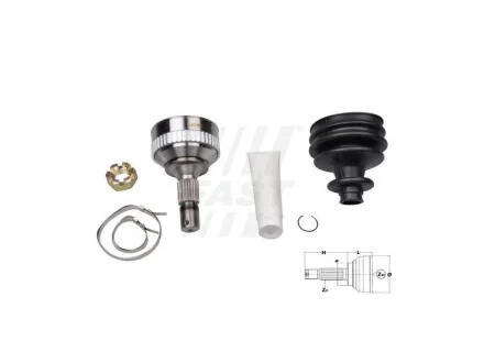 ШРУС внешний 25z / 34z / 58,5mm ABS: 48 Citroen Berlingo, C3 Picasso, C4 II, DS4, Xsara Picasso Peugeot 207, 3008, 308, 1.4-2.0D 12.99- FAST FT25088K