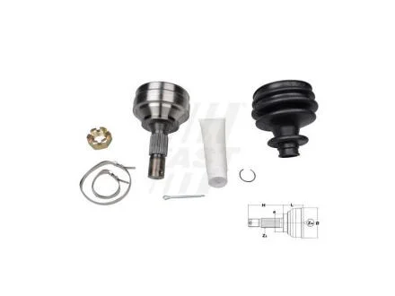 ШРУС внешний Peugeot Partner 1.6HDi / 2.0HDi 00- 25z / 34z / 145mm FAST FT25089K