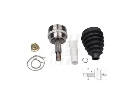 ШРУС внешний Opel Movano 2.5D / 2.8DTI 98-01, Renault Master II 04.00- 1.9dTI / 2.2dCi, 2.5D / 2.8dTI A: 28 / F 36 / O 65 / X / ABS: 51 FAST FT25092K