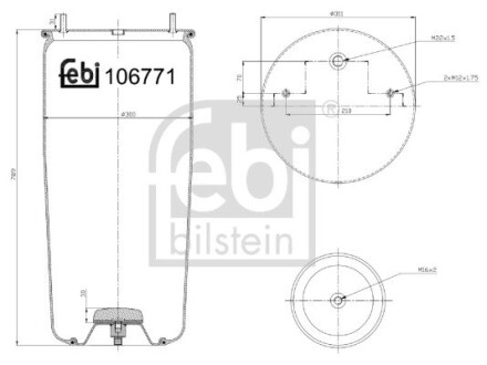 Пневморесора 4942 N P02 (без стакана) FEBI BILSTEIN 106771 (фото 1)