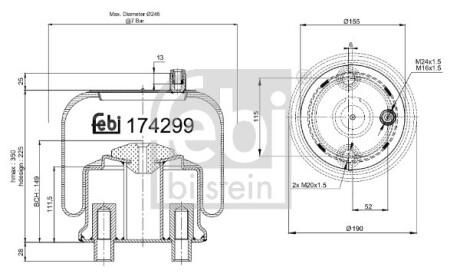 Пневморесора 4786 N P24 (зі стаканом) FEBI BILSTEIN 174299