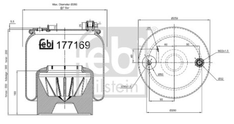 Пневморесора 6122 N P51 (зі стаканом) FEBI BILSTEIN 177169