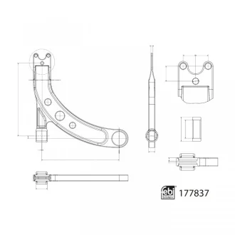 Важіль підвіски прав нижн передн 19 мм FIAT 500X JEEP COMPASS, RENEGADE 1.0-2.0D 07.14- FEBI BILSTEIN 177837