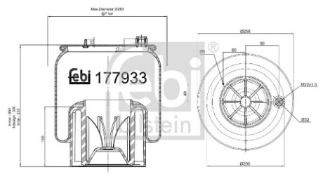 Пневморесора 6173 N P40 (зі стаканом) FEBI BILSTEIN 177933