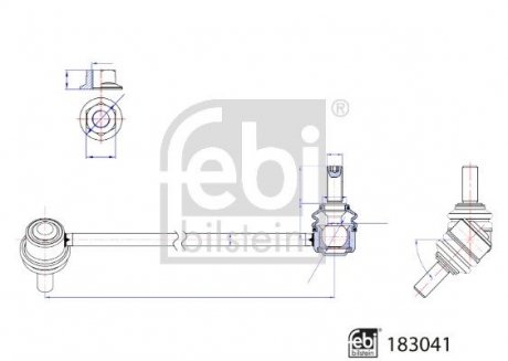 Кронштейн(тяга) стабілізатора з гайками FEBI BILSTEIN 183041 (фото 1)