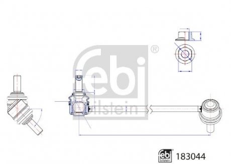 Кронштейн(тяга) стабілізатора з гайками FEBI BILSTEIN 183044 (фото 1)