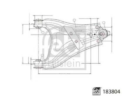 Важіль підвіски з сайлентблоками і кульовою опорою FEBI BILSTEIN 183804 (фото 1)