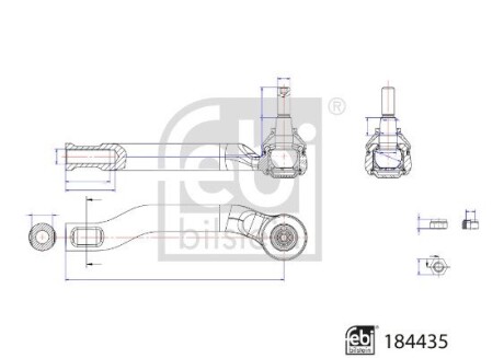 Наконечник тяги рульової з гайкою FEBI BILSTEIN 184435 (фото 1)