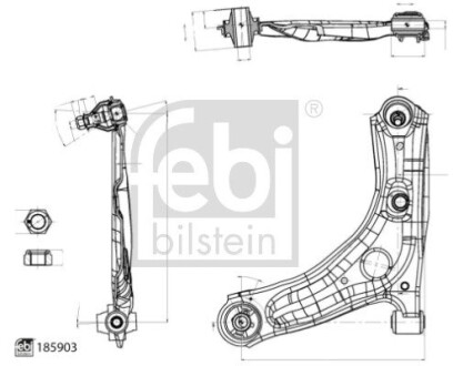 Важіль підвіски з сайлентблоками і кульовою опорою FEBI BILSTEIN 185903