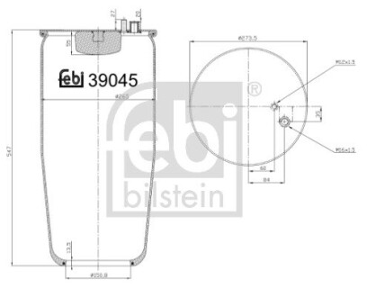 Пневморесора 4705 N1 P01 (без стакану) FEBI BILSTEIN 39045 (фото 1)