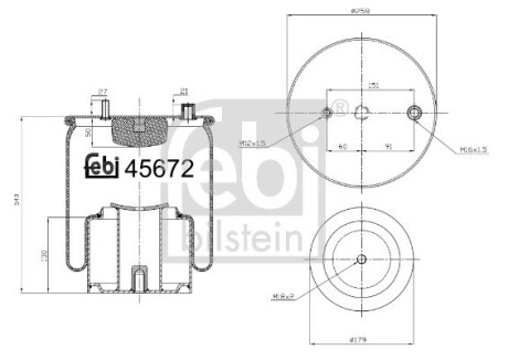 Пневморесора 4862 N1 P01 (зі стаканом) FEBI BILSTEIN 45672