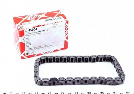Ланцюг масляного насоса 60 ланок T4/Passat/Jetta/Golf/Octavia/A6/Q5 1.8/2.0 05- FEBI BILSTEIN 45954 (фото 1)