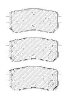 Комплект гальмівних колодок задн (з комплектуючими), HYUNDAI CRETA, KONA, KONA/SUV, SONATA VII KIA OPTIMA, PICANTO II, SOUL II 1.0-2.4 05.11- FERODO FDB5066