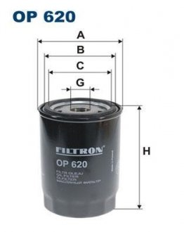 Фільтр масляний двигуна (застосовність citroen peugeot) FILTRON OP620 (фото 1)