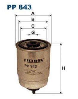 Фільтр паливний (застосовність opel renault) FILTRON PP843