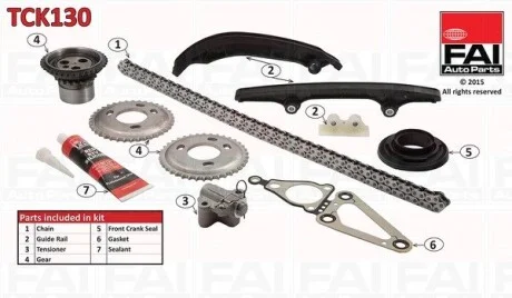 Комплект цепи ГРМ (с шестерней) Fiat / Ford / PSA 2.2Hdi / Jtd / Tdci 06- Fischer Automotive One (FA1) TCK130
