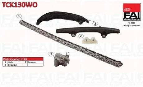 Комплект цепи ГРМ (без шестерни) Fiat / Ford / PSA 2.2Hdi / Jtd / Tdci 06- Fischer Automotive One (FA1) TCK130WO