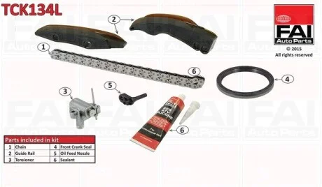 (70 Link Chain) Комплект цепи распредвала BMW 1 E81 E87 07- Fischer Automotive One (FA1) TCK134L